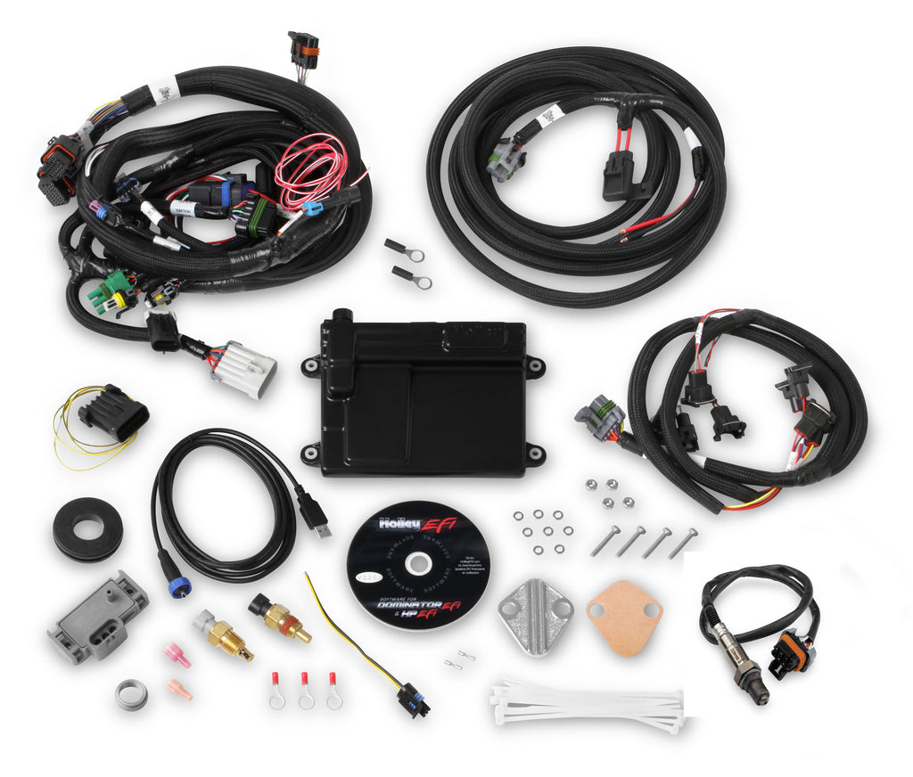 Holley Ford HP EFI ECU & HARNESS KITS Universal FORD V8 Multi-Point Fuel Injection, Includes NTK Oxygen Sensor, and Ford V8 Injector Harness
