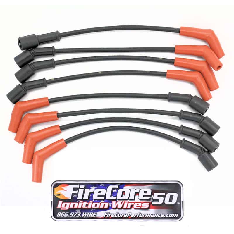 LS Chevy 10.5″ OAL, High Temp 135° Boots – FireCore50 Spark Plug Wire Set PF-3008XP