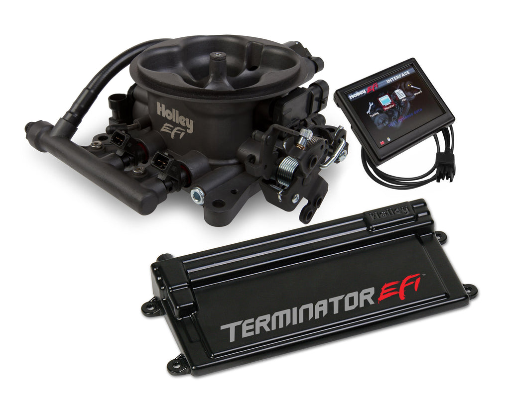 Terminator™ EFI 4bbl Throttle Body System with 4L60E-4L80E Trans Control 950 CFM 200-600 HP in Hard Core Gray