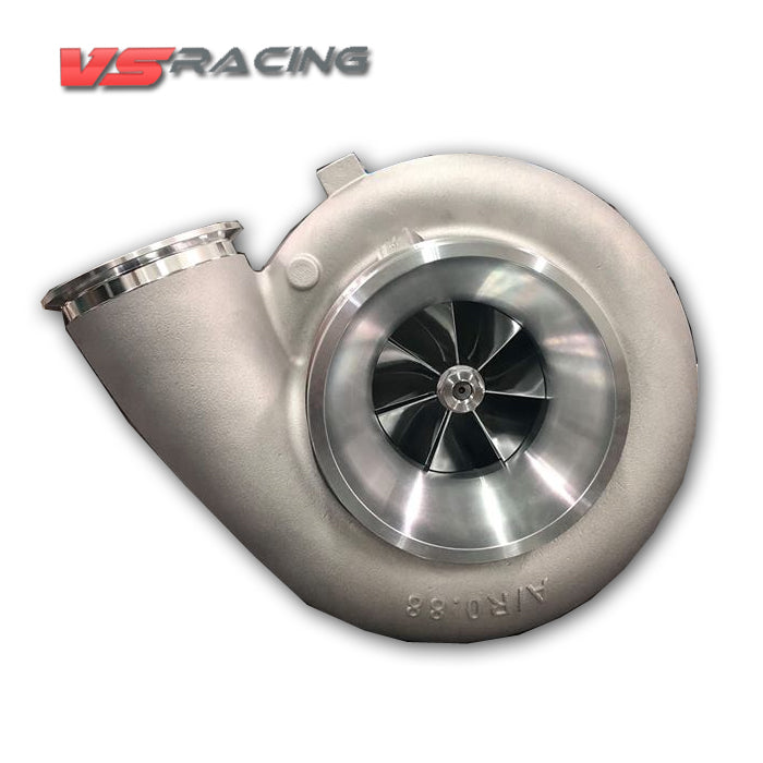 VS Racing 94-113MM Triple Ball Bearing Billet Wheel Turbocharger w- T6 1.24 OPEN A-R Exhaust Housing + V-Band Discharge