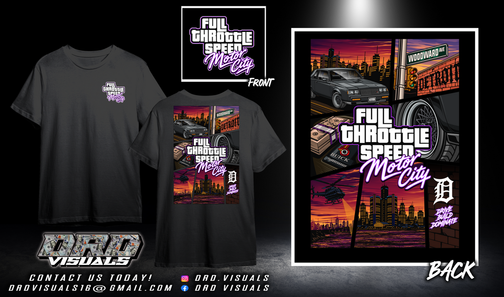 Full Throttle Speed GTA: Motor City Tee Shirt - PREORDER!
