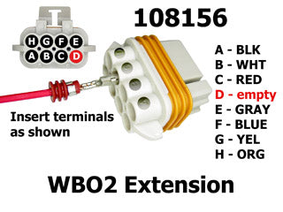 Wideband O2 Extension Adapter Kit - 108156