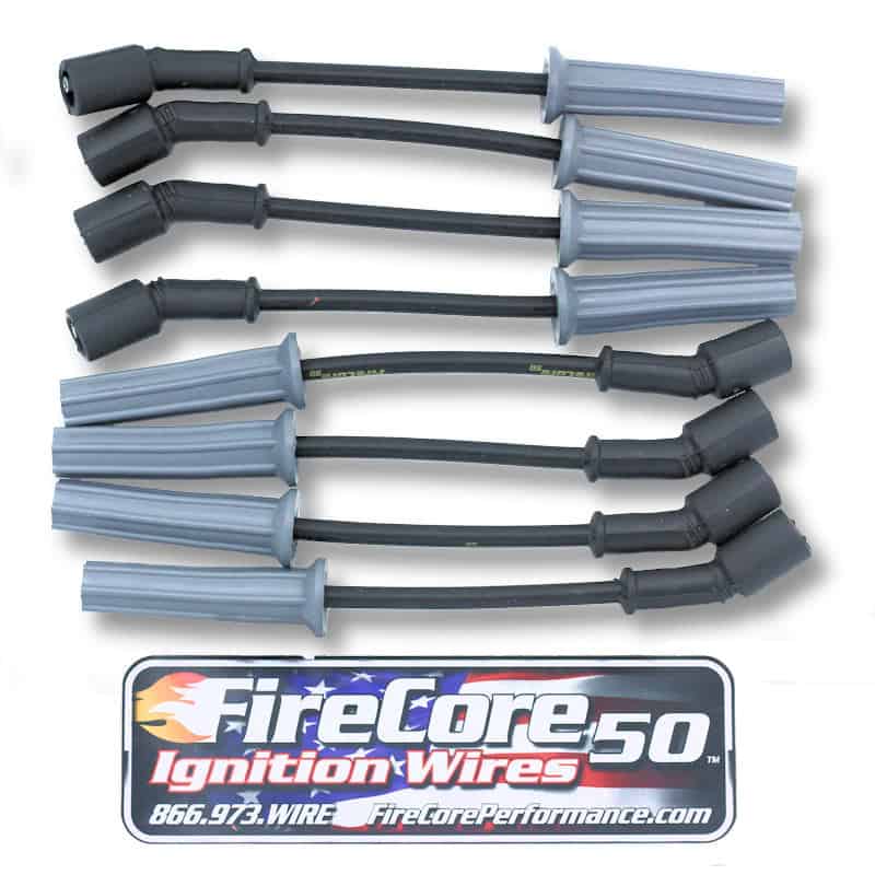 FireCore50 Spark Plug Wire Set PF-3006 LS1 Chevy 10.5″ OAL w/Long Rib Straight SP Boots