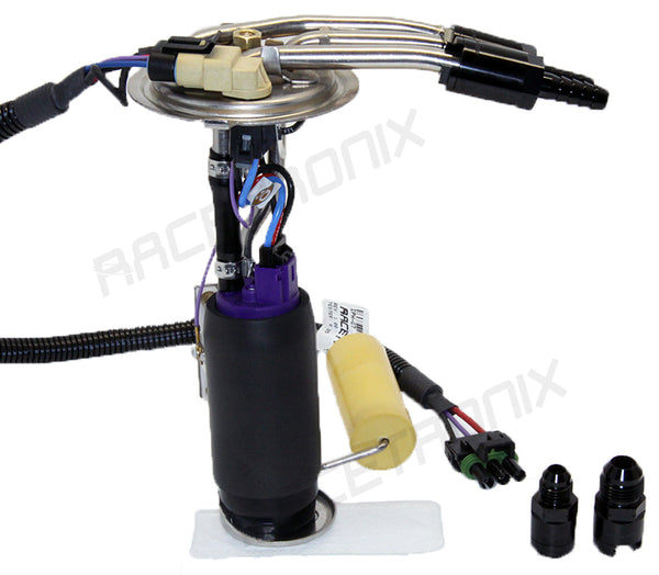 Racetronix GEN2 Stainless Fuel Pump Sender Single 255LPH Pump w- QD to Barb Adapters for Buick Grand National, T-Type